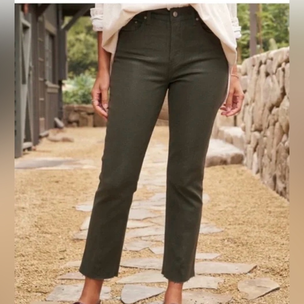 Frank & Eileen Cork Straight Leg‎ Jeans Olive Green Size 26 NWOT